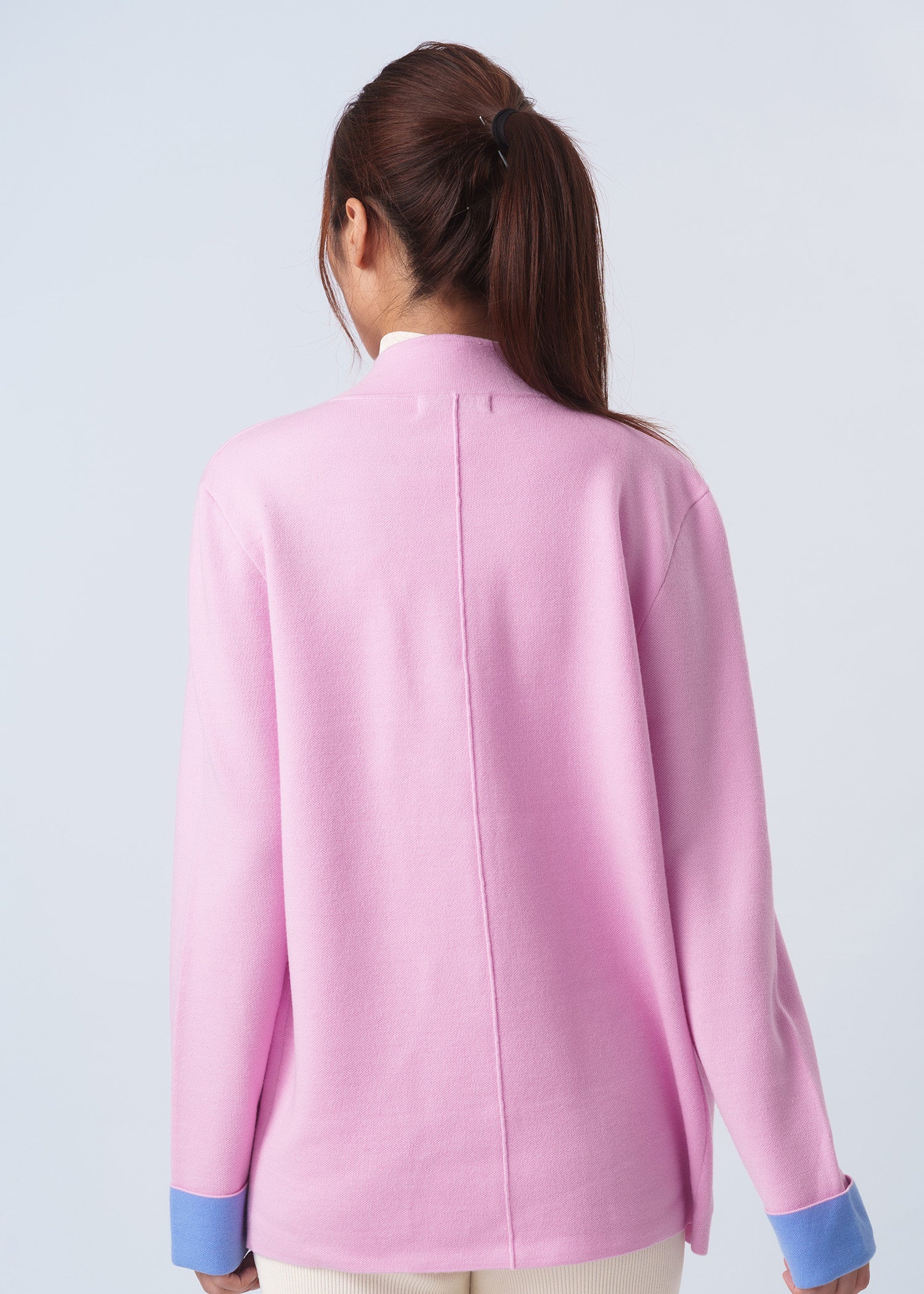 Bicolor Knitted Tang Jacket (Baby Pink/ Blue)