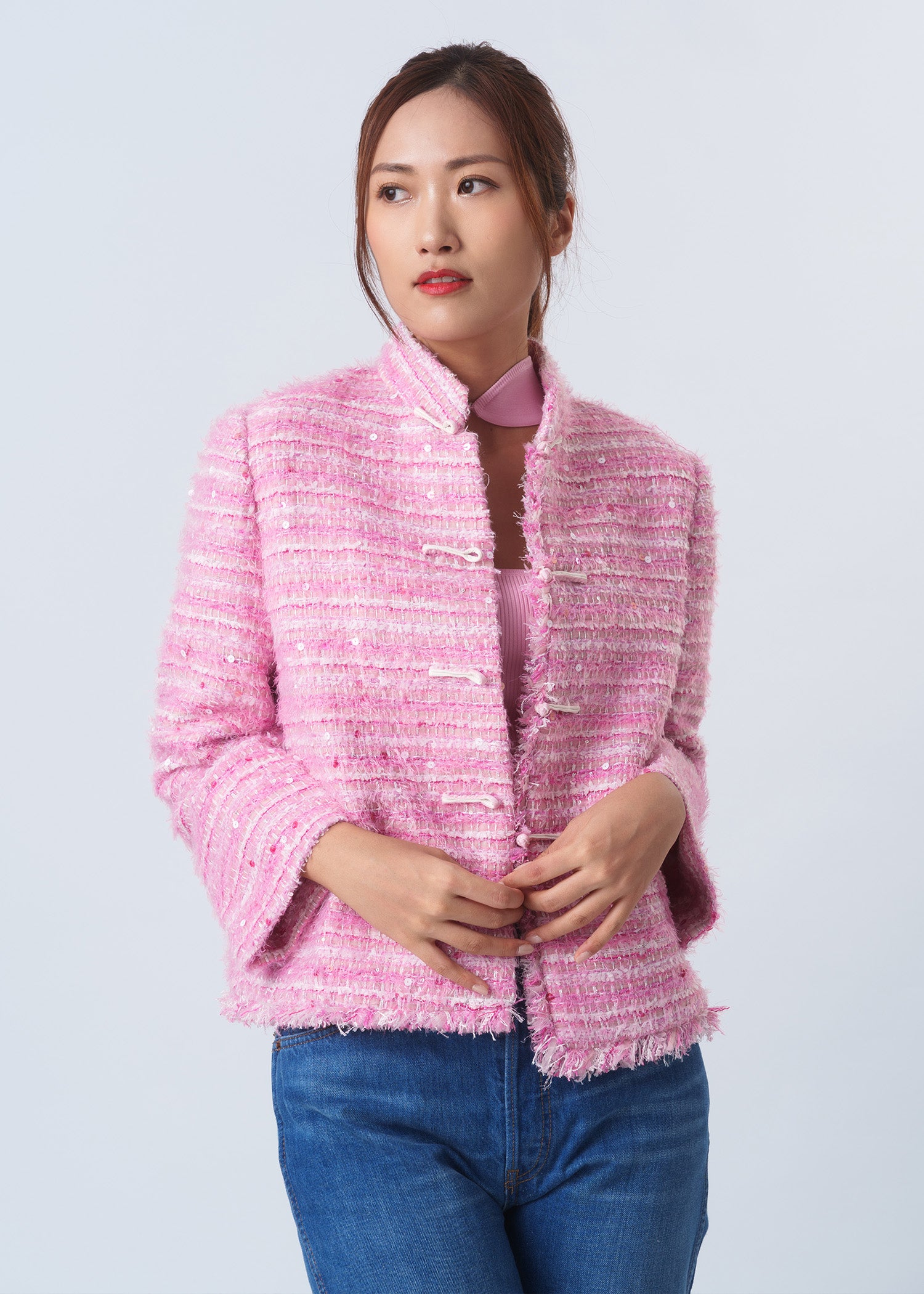 Tweed Tang Jacket (Mixed Pink)