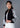 Love In Mist Cropped Bomber Jacket (Black/ Silver)