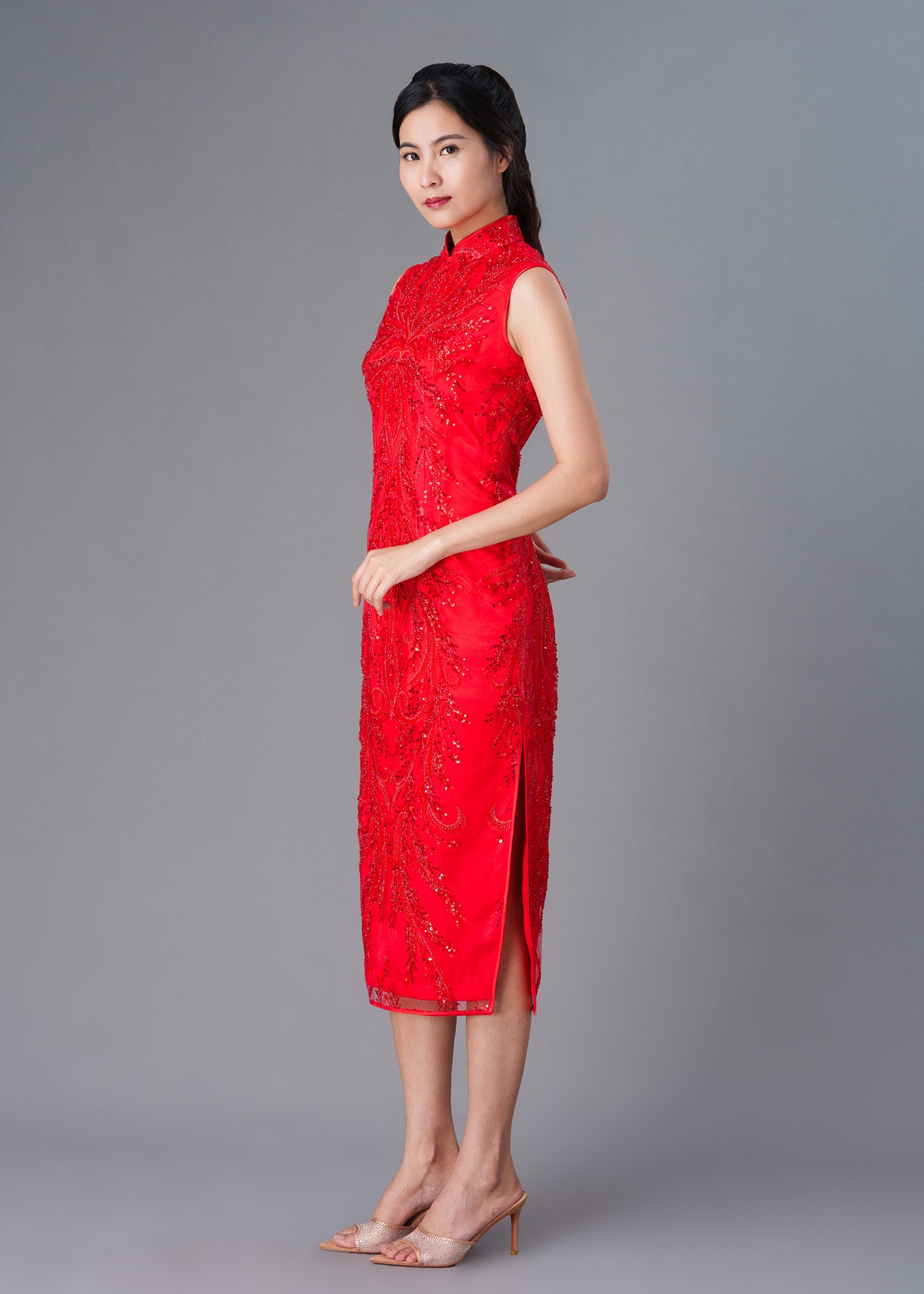 Silene Floral Lace Qipao