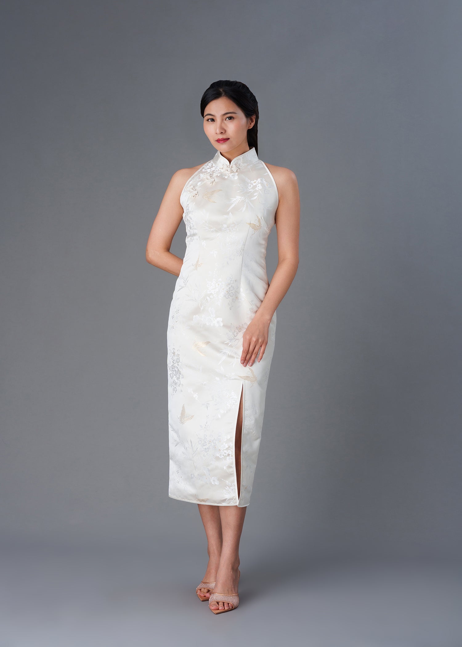 Butterfly Brocade Halter Qipao - RTW