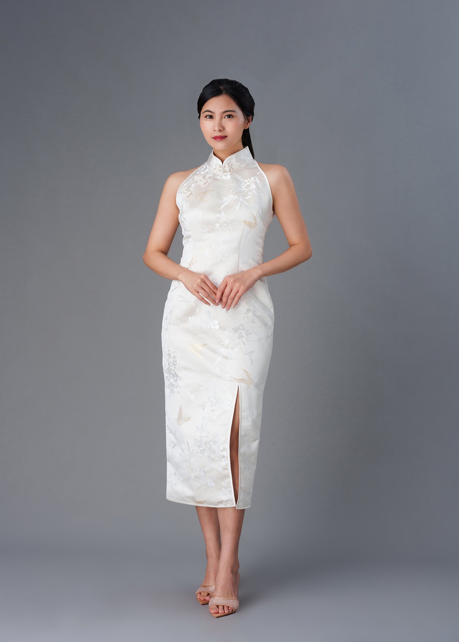 Butterfly Brocade Halter Qipao - RTW