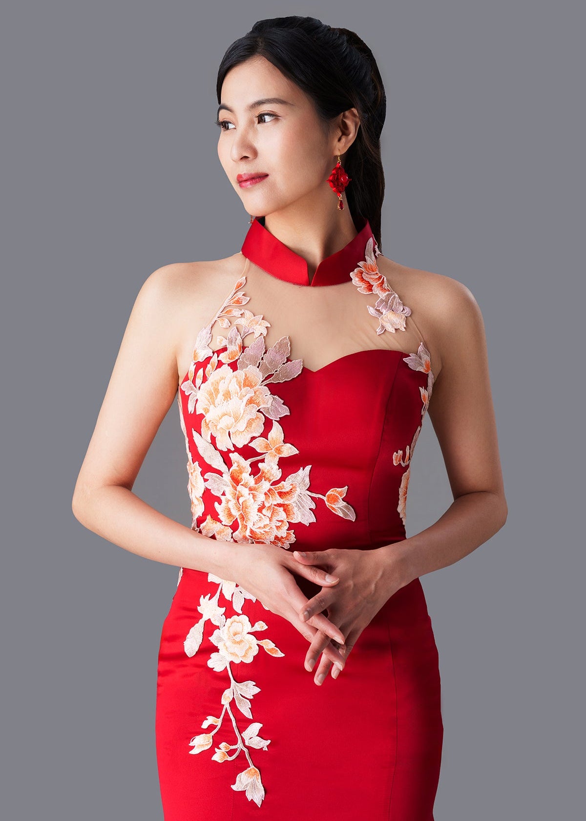 Aster Halter Bridal Qipao
