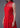 Qipology bridal - Sleeveless Wedding Qipao in classic red, featuring a mandarin collar in A-line silhouette; perfect for tea ceremony and evening banquet. (half body side view picture)