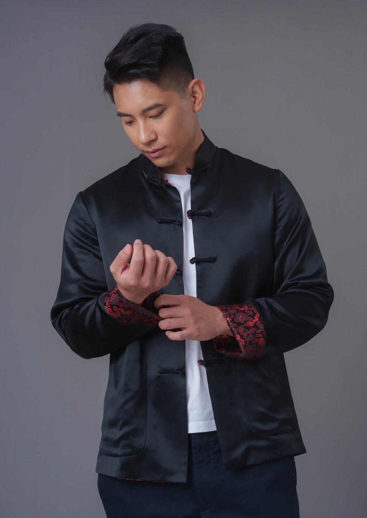 Men's Reversible Tang Jacket (Black/ Red)
